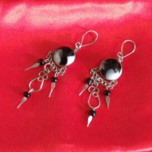 NWOT Alpaca Silver Black & White Stoned Earrings